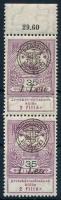 Nagyvárad 1919 Árvíz 35f pár elcsúszott felülnyomással / Mi 11 II. pair with shifted overprint. Signed: Bodor