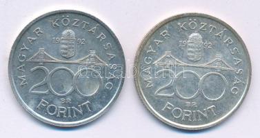 1992. 200Ft Ag "MNB" (2x) T:AU,XF patina
Adamo F13