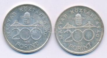 1992. 200Ft Ag "MNB" (2x) T:AU,XF patina
Adamo F13