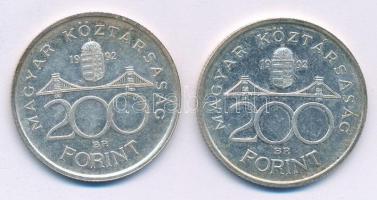 1992. 200Ft Ag "MNB" (2x) T:AU,XF patina
Adamo F13