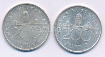 1993. 200Ft Ag "MNB" (2x) T:AU,XF kis patina
Adamo F13