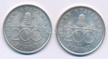 1993. 200Ft Ag "MNB" (2x) T:AU,XF kis patina
Adamo F13