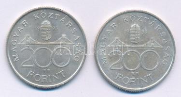 1993. 200Ft Ag "MNB" (2x) T:AU,XF kis patina
Adamo F13