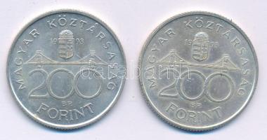 1993. 200Ft Ag "MNB" (2x) T:AU,XF kis patina
Adamo F13