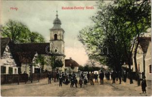 Balatonberény-fürdő, Fő tér, templom. Tóth Márton kiadása (fl)