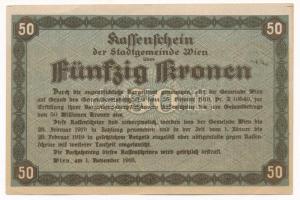 Ausztria / Bécs 1918. 50K szükségpénz T:XF 
Austria / Vienna 1918. 50 Kronen C:XF