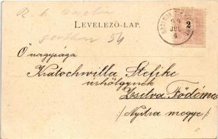 1899 (Vorläufer) Csongrád, Római katolikus templom, Magyar Király szálloda, Szilber János könyvkeres...