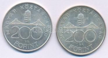 1994. 200Ft Ag "Deák" (2x) T:AU,XF patina
Adamo F13.1