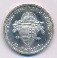 1938. 5P Ag "Szent István" T:AU patina Adamo P8.1