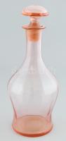 Régi lazac színű, üveg palack, dugóval, szép állapotban m: 29 cm