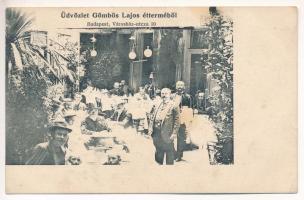 Budapest V. Gömbös Lajos étterme, kert. Városház utca 10. (EK)