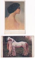 4 db Régi erotikus művész képeslap vegyes minőségben / 4 pre-1945 erotic art postcards in mixed qual...