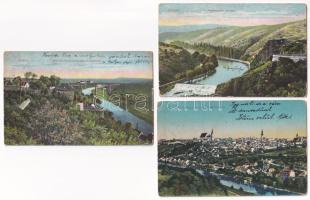 Znojmo, Znaim - 3 db Régi város képeslap vegyes minőségben / 3 pre- 1945 town-view postcard in mixed quality