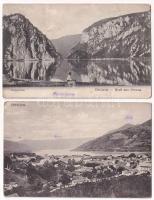 Orsova, Kasanpartie / Cazane / Kazán-szoros - 2 db RÉGI képeslap / 2 pre-1945 postcards