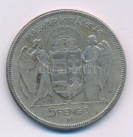1930. 5P Ag "Horthy jobbra" T:F patina Adamo P8