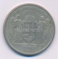1930. 5P Ag "Horthy jobbra" T:F patina Adamo P8