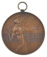 1931. Bronz tenisz emlékérem füllel (40mm) T:XF patina, kis ph. /  Hungary 1931. Bronze tennis medallion with ear  (40mm) C:XF patina, small edge error