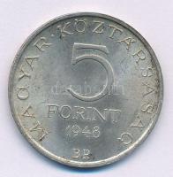 1948. 5Ft Ag "Petőfi" T:AU patina, kis ph. Adamo EM1