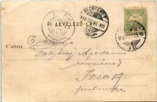 1903 Verőce, vasútállomás (vágányok felől földszintesnek látszik mert a vasút itt végig magas töltés...