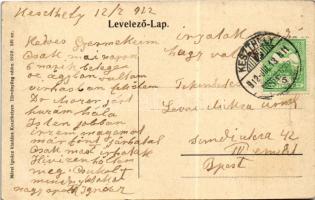 1912 Keszthely, Festetics palota. Szecessziós montázs virágokkal, Art Nouveau, Mérei Ignác 1908. 581...