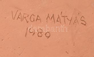 Varga Mátyás (1910-2002): Utolsó vacsora. Színes mázakkal festett fali kerámia, kisebb csorbák és tű...