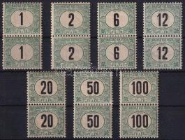 1903 Zöldportó 7 értéke párokban (118.000) (6f, 50f falcos) / 7 Postage due stamp in pairs (6f, 50f hinged)