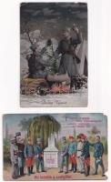 2 db RÉGI első világháborús osztrák-magyar katonai képeslap vegyes minőségben / 2 pre-1945 WWI K.u.k. military postcards in mixed quality