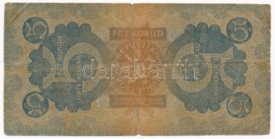 Csehszlovákia 1921. 5K T:VG
Czechoslovakia 1921. 5 Korun C:VG 
Krause P#15