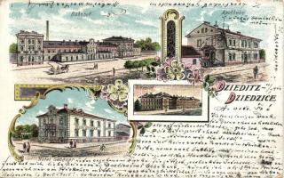 Dzieditz Railway-station, pharmacy, Hotel (EB)