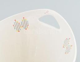 Zsolnay retró füles kínáló, jelzett, kopásokkal, d: 25 cm