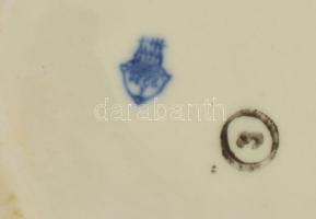 Zsolnay retró füles kínáló, jelzett, kopásokkal, d: 25 cm