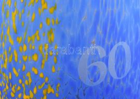 Lengyel retró üveg váza, 60as jubileumi szám gravírozva, hibátlan, m: 29 cm