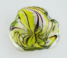 Murano, 1950 körül, üveg tálka, hibátlan, jelzés nélkül, d: 16 cm