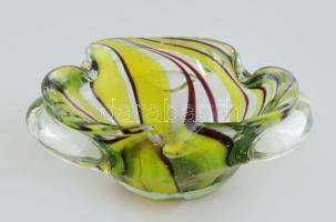 Murano, 1950 körül, üveg tálka, hibátlan, jelzés nélkül, d: 16 cm