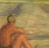 Diener-Dénes Rudolf (1889-1956): Francia tengerpart. Pasztell, papír, jelezve jobbra lent. Üvegezett...