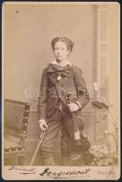 Eugene-Maurice Dengremont (1866-1893) brazil hegedűművész, csodagyerek, keményhátú fotó Krziwanek műterméből, 16,5×11 cm