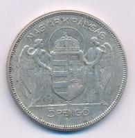 1930. 5P Ag "Horthy jobbra" T:VF patina, karc
Adamo P8