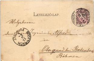 1897 (Vorläufer) Miskolc, megyeház, református új és mindszenti templomok, Városház tér, Kellner Ign...