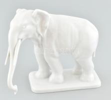 Herendi elefánt, fehér mázas porcelán, 1941. Jelzett, hibátlan, 18x16x10 cm