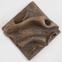 Kerámia drapéria falidísz, jelzés nélkül, hibátlan, 14x14 cm