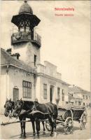1912 Sátoraljaújhely, Tűzoltó laktanya, Önkéntes tűzoltó őrtanya, lovaskocsi