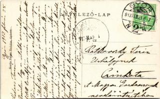 1913 Győr, Baross út, Raab és Mór üzlete, Általános hitelbank. Polgár Bertalan kiadása (vágott / cut...