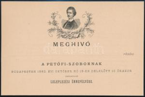 1882 Bp., Meghívó a Petőfi-szobor leleplezési ünnepélyére