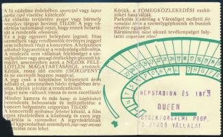 1986 Queen Népstadion koncertjegy kis hiánnyal, hajtva