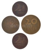 1946-1947. 2f bronz (2xklf) + 1947. 10f Al-bronz + 1946. 20f Al-bronz T:XF,VF patina