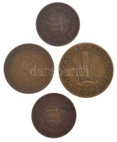 1946-1947. 2f bronz (2xklf) + 1947. 10f Al-bronz + 1946. 20f Al-bronz T:XF,VF patina