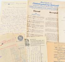 Zacskónyi Vegyes papírrégiség tétel számlák, okmányok, reklámok