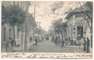 1905 Budapest XXII. Budafok, Kossuth Lajos utca középső része, Hantzman Ferenc üzlete. Kohn és Grünhut kiadása (fa)