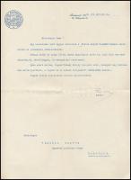 1929 Ravasz László püspök aláírt levél