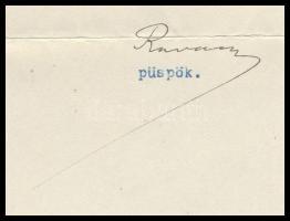 1929 Ravasz László püspök aláírt levél